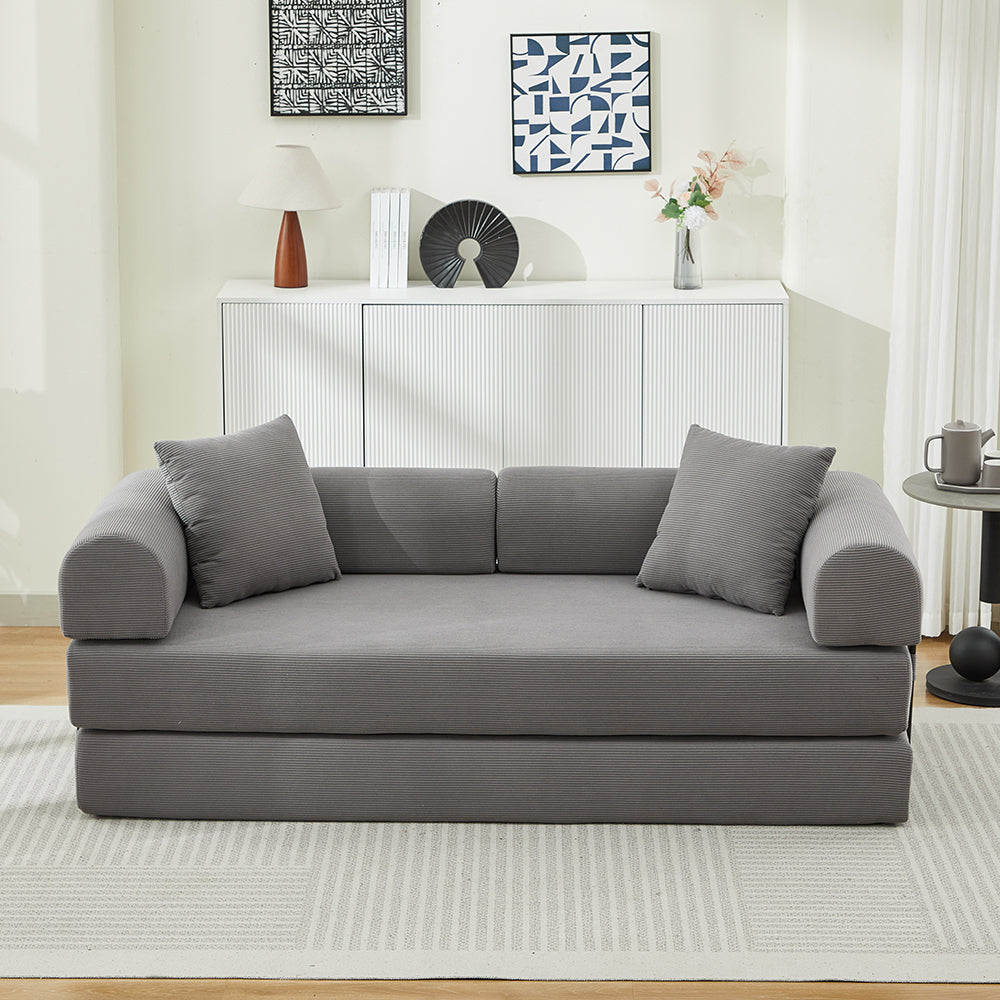 78.5' Folding Sofa Bed - Convertible Couch Bed with 2 Pillows