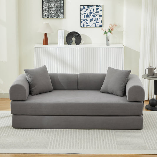 78.5' Folding Sofa Bed - Convertible Couch Bed with 2 Pillows