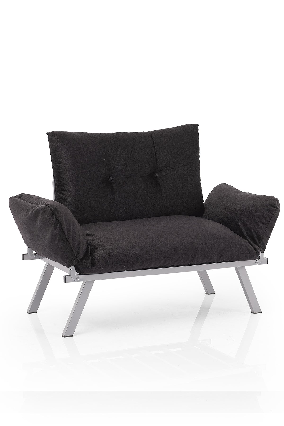 Alora Metal Legs Futon Love Seat - Stylish Space-Saving Furniture