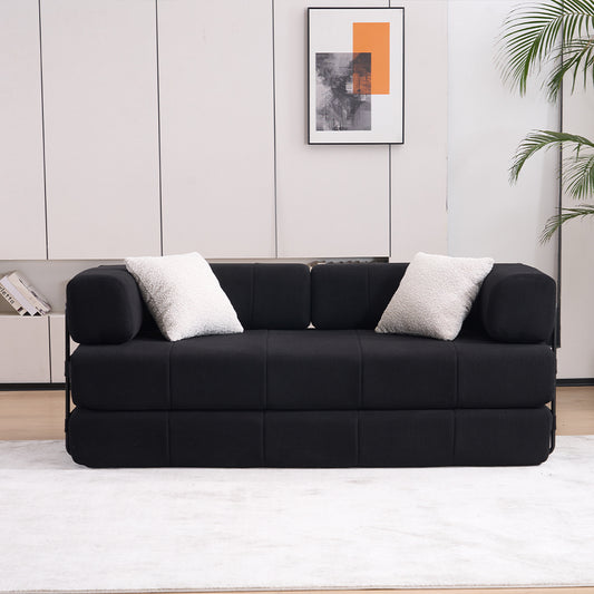 78.5" Folding Sofa Bed - Convertible Couch with Pillows - Compact and Multi-Functional