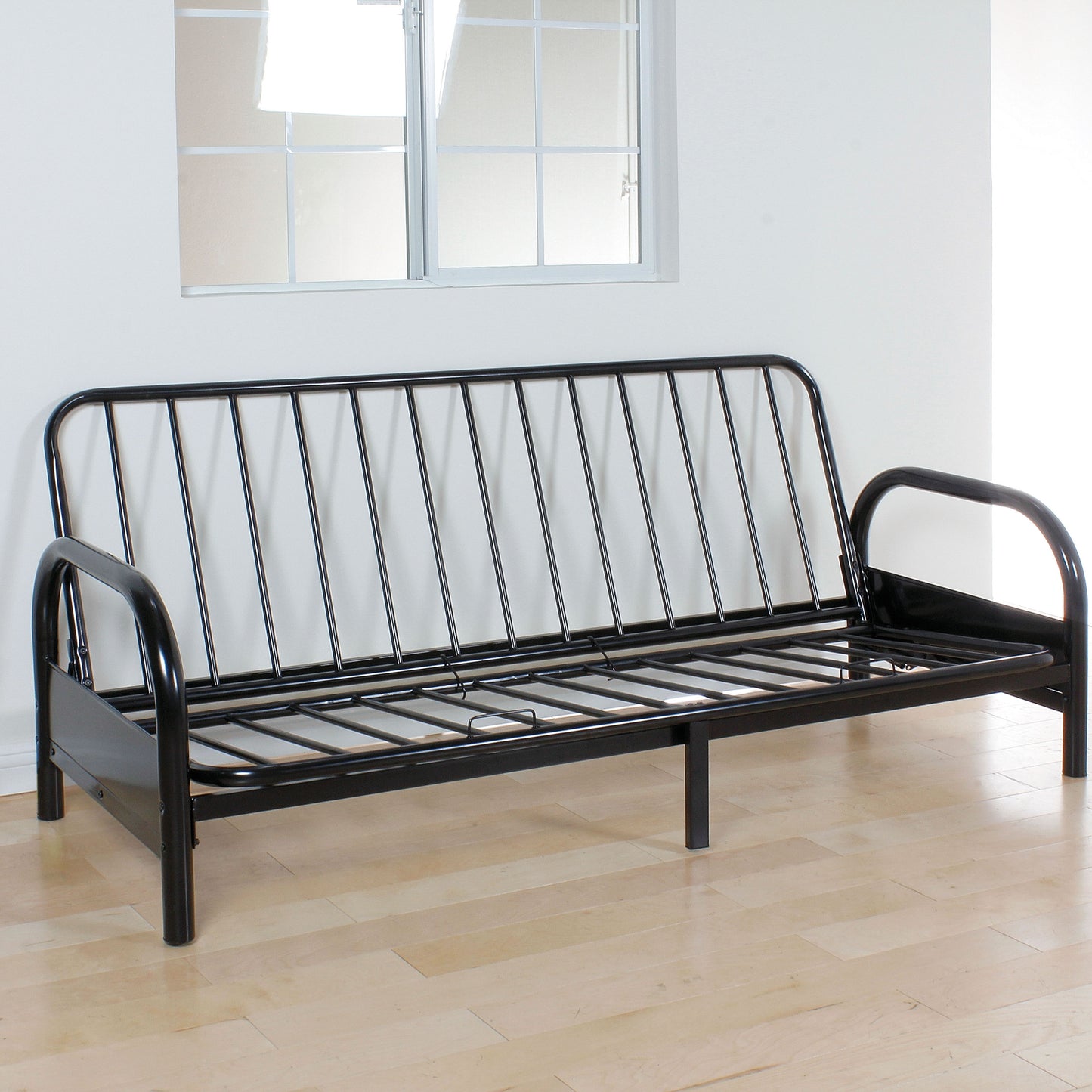 Black Adjustable Futon Frame for Space-Saving Comfort
