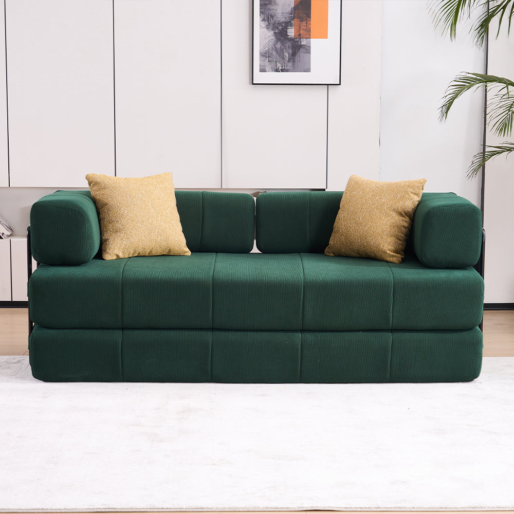 Compact Folding Sofa Bed - 78.5' Convertible Couch with 2 Pillows