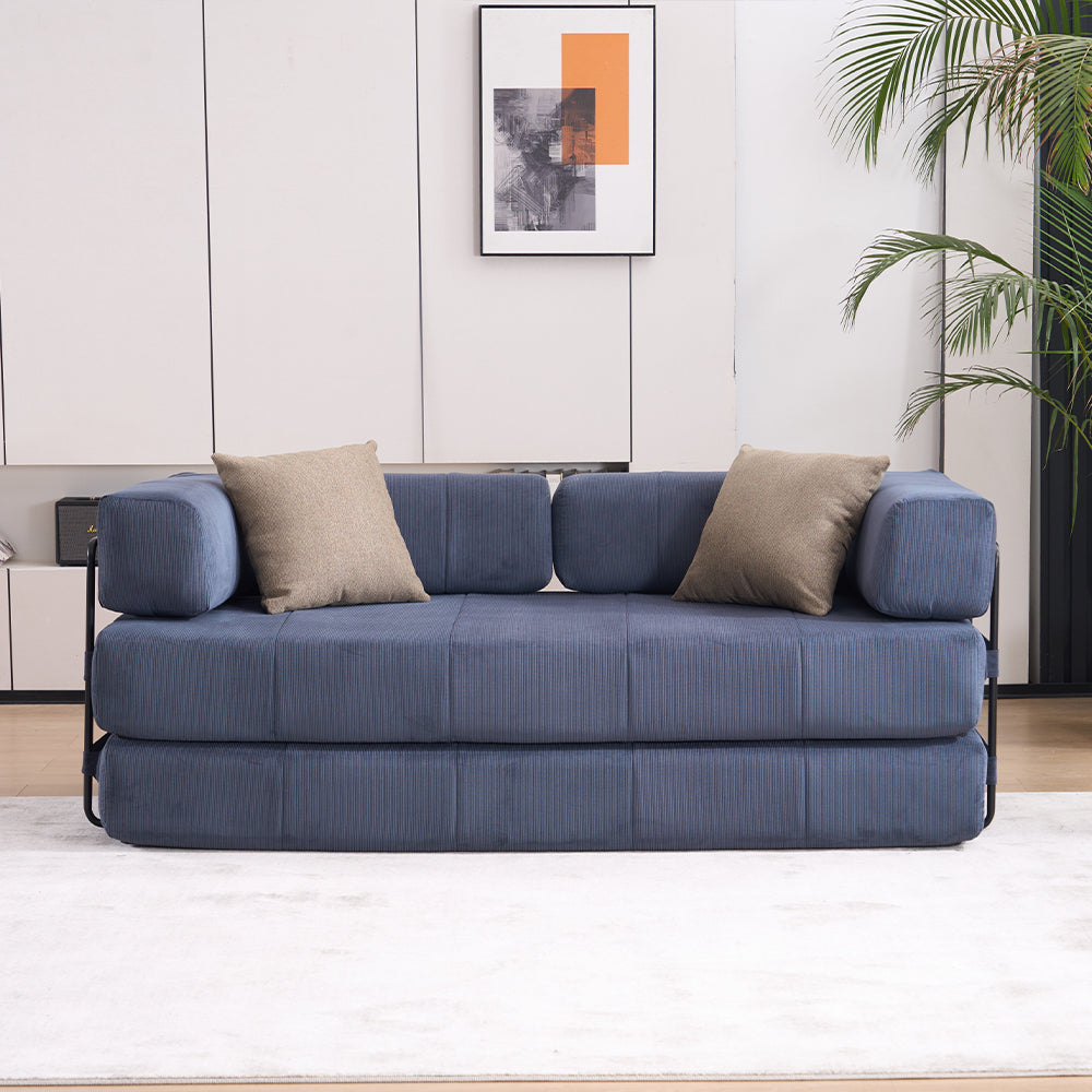 78.5" Folding Sofa Bed - Convertible Couch with 2 Pillows, Ideal for Small Spaces