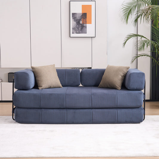 78.5" Folding Sofa Bed - Convertible Couch with 2 Pillows, Ideal for Small Spaces