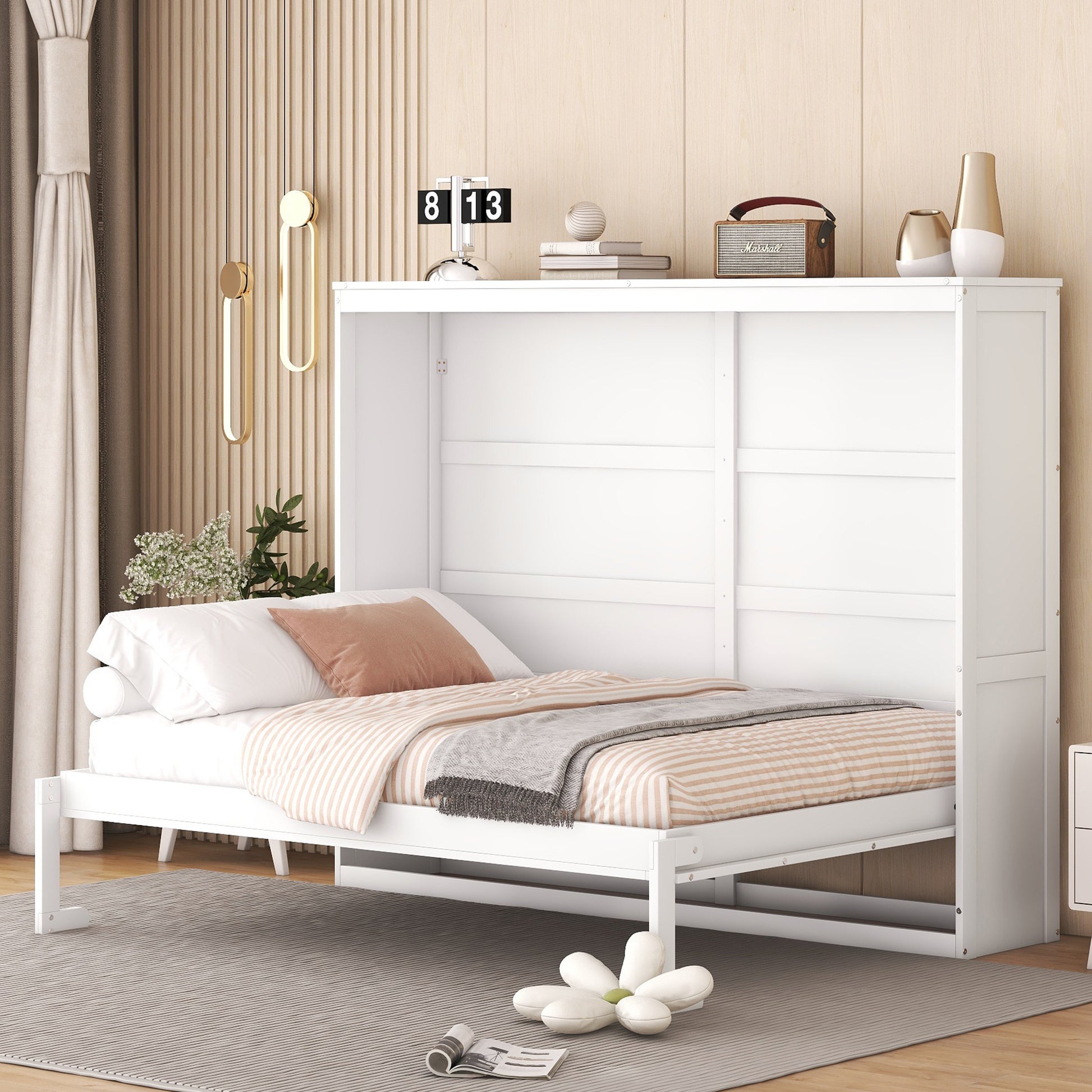 Full Size Murphy Bed Wall Bed, White - Space-Saving Solutions for Small Apartments