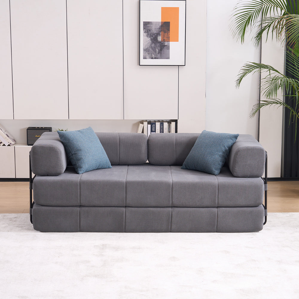 78.5' Folding Sofa Bed - Compact Convertible Couch Bed with Pillows