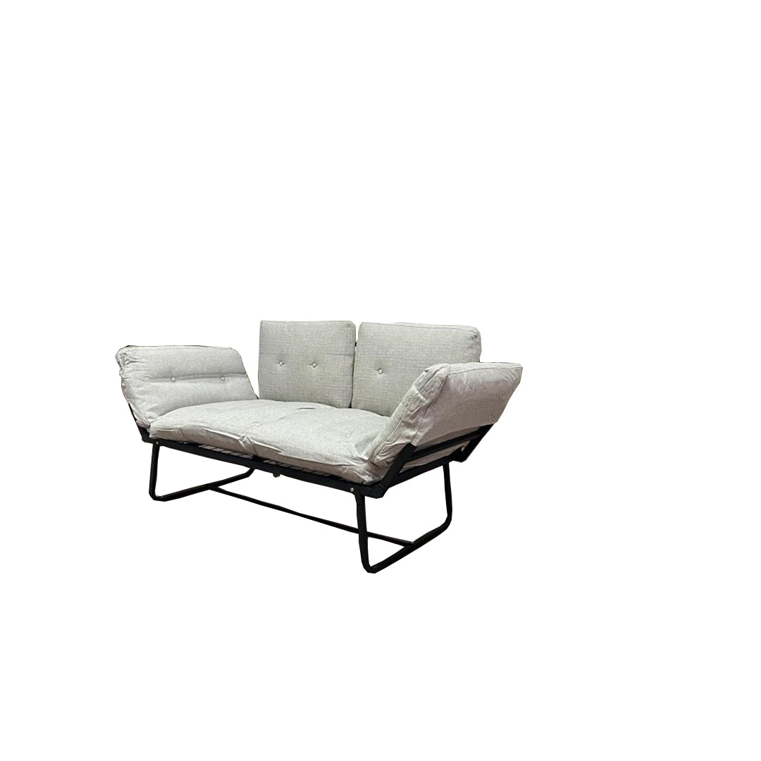 Violette Metal Frame Futon Love Seat - Space-Saving Comfort for Small Apartments