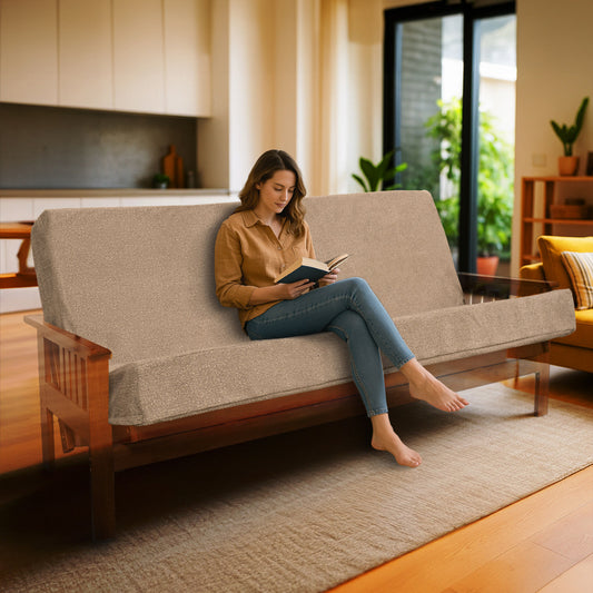 Memory Foam Infused Futon Mattress Full XL – Washable Cover, Heavy-Duty Zipper