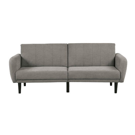 Contemporary Gray Futon Sofa Bed with USB - Space Saving Comfort