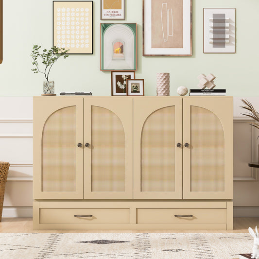 Full Size Murphy Bed with Large Drawers in Gold - Stylish and Space-Saving Solution