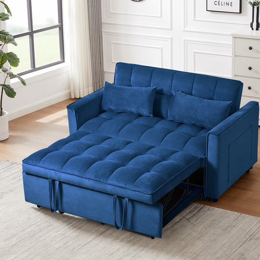 3 in 1 Convertible Sleeper Sofa Bed - Modern Velvet Loveseat Futon Couch