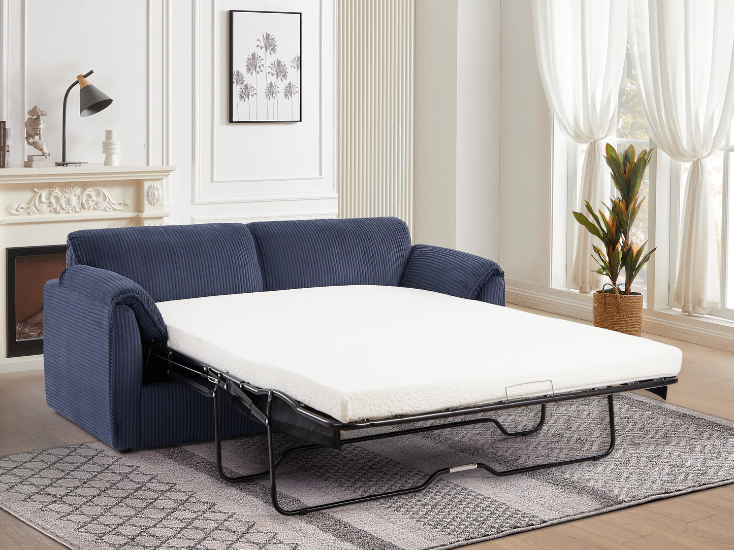 79.13-Inch Modern Sleeper Sofa Bed - Comfy Pull Out Futon Couch for Living Room