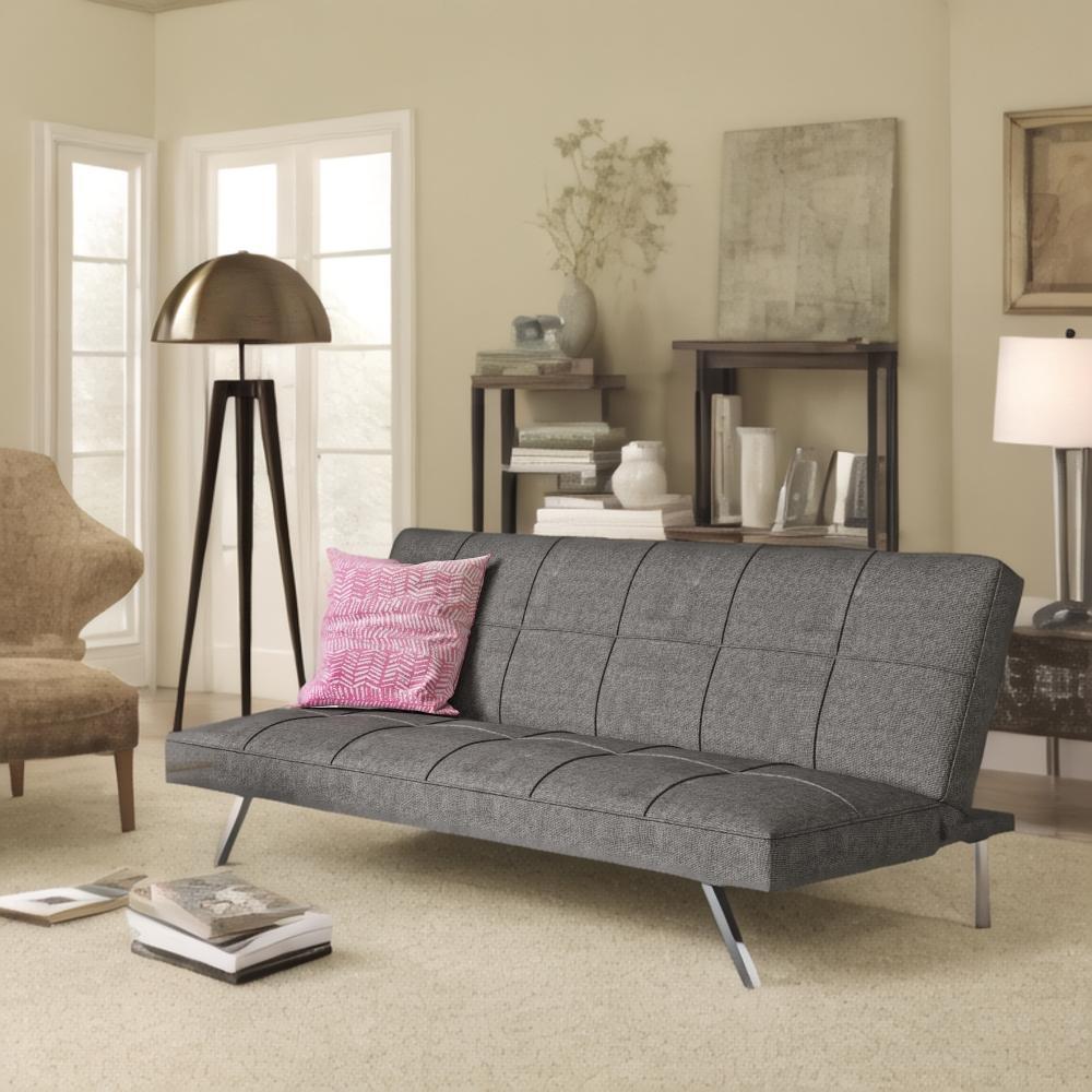 Compact Metal Frame Sofa Bed with Stainless Steel Legs