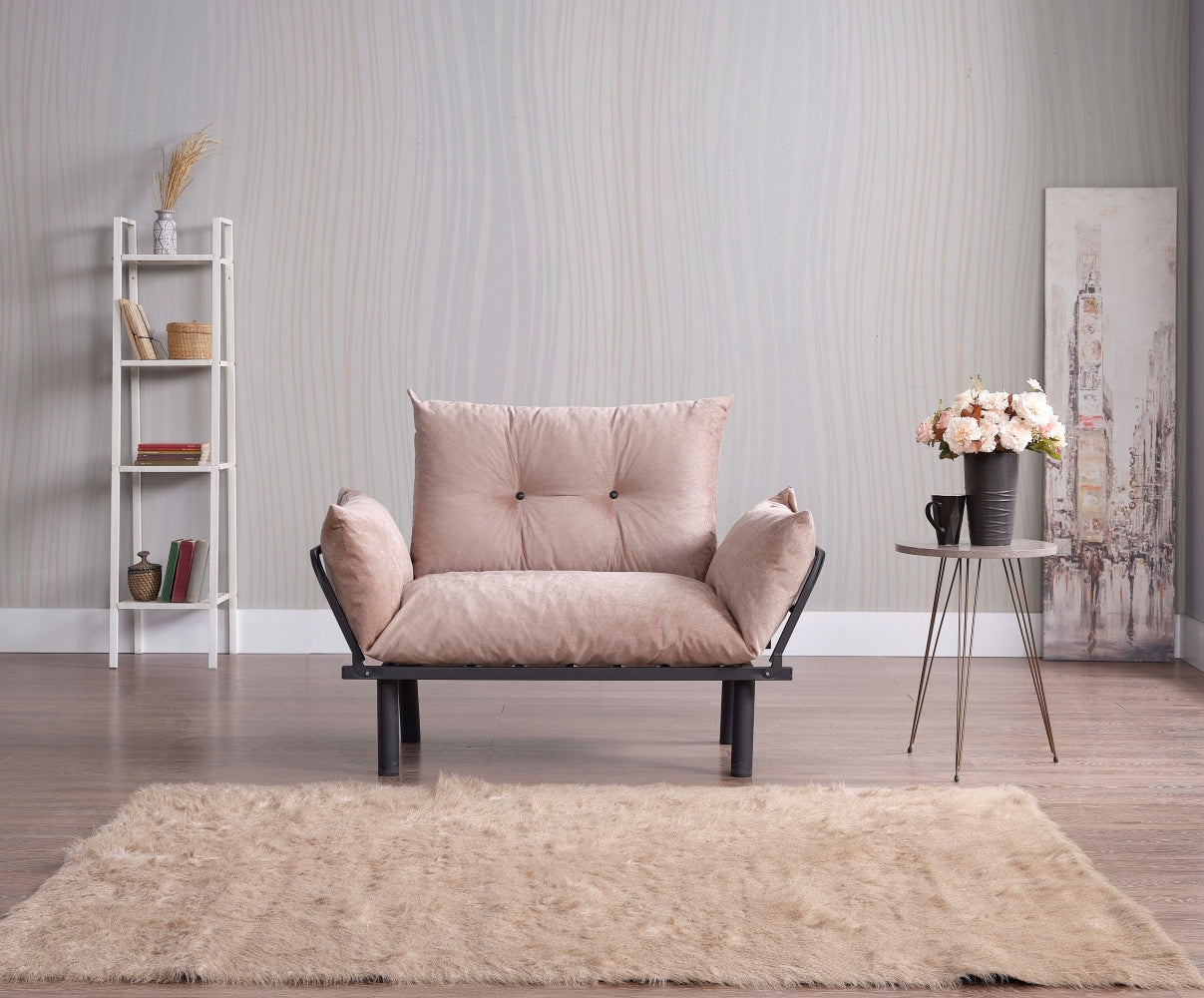 Sona Futon Love Seat - Space Saving Convertible Sofa
