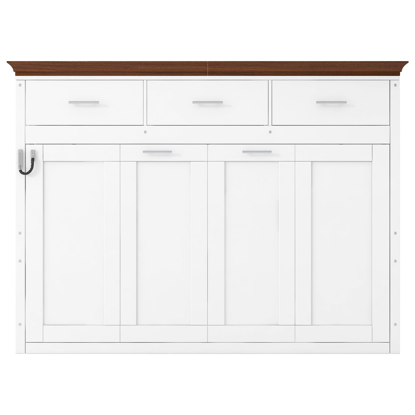 White Twin Size Murphy Bed with 3 Drawers - Compact & Stylish Space-Saving Solution