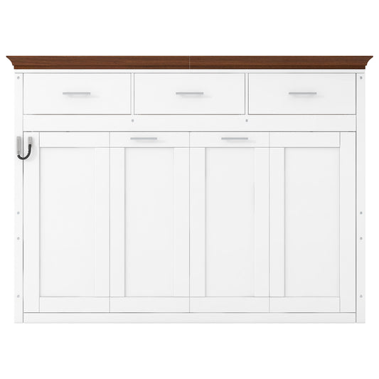 White Twin Size Murphy Bed with 3 Drawers - Compact & Stylish Space-Saving Solution