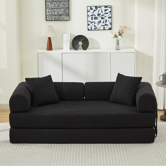 78.5'' Folding Sofa Bed – Compact Convertible Couch with Pillows
