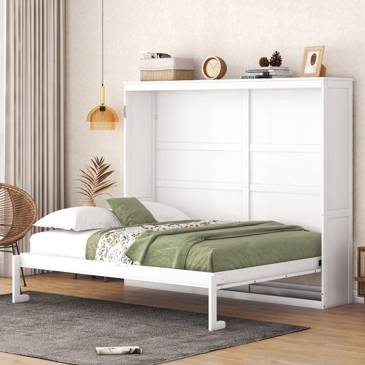 Queen Size Murphy Bed Wall Bed - White Space-Saving Solution