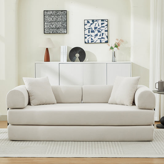 78.5" Folding Sofa Bed - Convertible Couch Bed with 2 Pillows